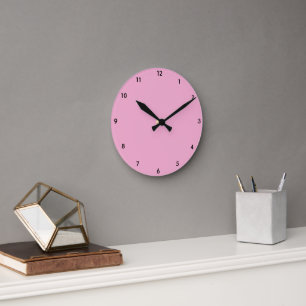 Pastellrosa Knopf Runde Wanduhr