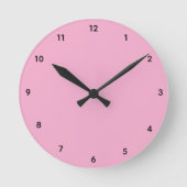 Pastellrosa Knopf Runde Wanduhr (Vorderseite)
