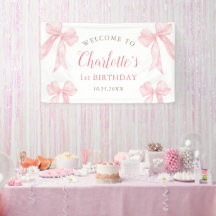 Pastellrosa Koketten-Bogen Mädchen 1. Geburtstag