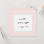 Pastellrosa Konfetti Geburtstag herrlich Karte (Vorderseite/Rückseite Beispiel)