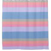 Pastellrosa Korallengraublau lila Farbblock Duschvorhang (Vorderseite)