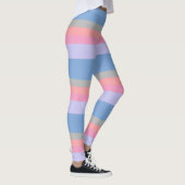 Pastellrosa Korallengraublau lila Farbblock Leggings (Rechts)