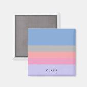 Pastellrosa Korallengraublau lila Farbblock Magnet (Vorderseite/Rückseite)