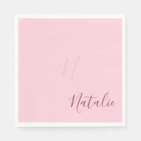 Pastellrosa, kräftige Farbe - personalisiert elega