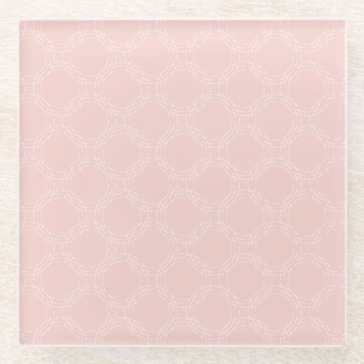 Pastellrosa Kreis Muster Glasuntersetzer (Vorderseite)