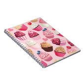 Pastellrosa Kuchen: Vintages Muster. Notizblock (Rechte Seite)