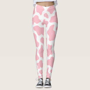 Pastellrosa Kuhprägung Kawaii Leggings