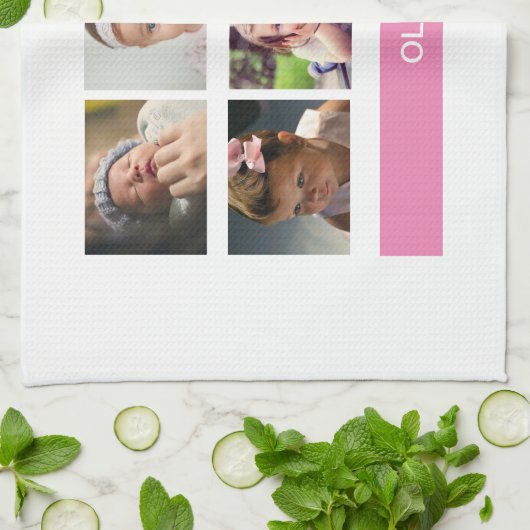 Pastellrosa-kundenspezifisches Foto - Geschirrtuch (Gefaltet)