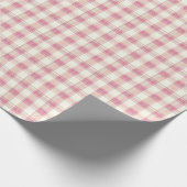 Pastellrosa Leinen Gingham Geschenkpapier (Ecke)