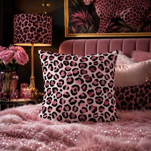 Pastellrosa Leopardenprint Tiermuster Kissen