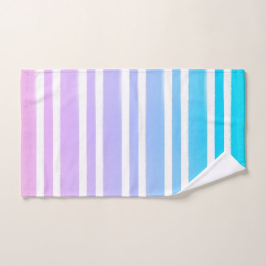 Pastellrosa Lila blauer Pinsel Badhandtuch Set (Handtuch)