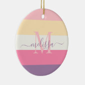 Pastellrosa Lila gelber Farbblock Keramik Ornament (Rechts)