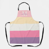 Pastellrosa Lila gelber Farbblock Schürze (Vorderseite)