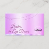Pastellrosa Lila glamourös mit Logo Elegant Visitenkarte (Vorderseite)