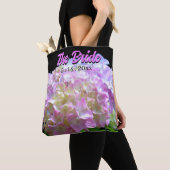 Pastellrosa lila Hydrangeas-Blume Braun Tasche (Von Nahem)