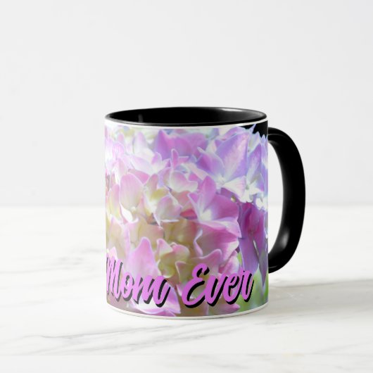 Pastellrosa lila Hydrangeas Blume Mama Tasse (VorderseiteRechts)