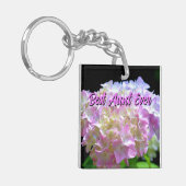Pastellrosa lila Hydrangeas Blume Tante Schlüsselanhänger (Vorderseite links)