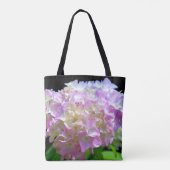 Pastellrosa lila Hydrangeas Blume Tante Tasche (Rückseite)
