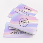 Pastellrosa Lila leuchtende Farben-Logo Visitenkarte