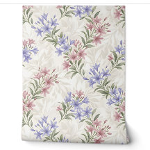 Pastellrosa-lila-lilien-blumen nahtloses Muster Bo
