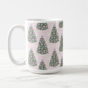 PASTELLROSA & LILA WEIHNACHTSBÄUME ZUM FEIERN KAFFEETASSE