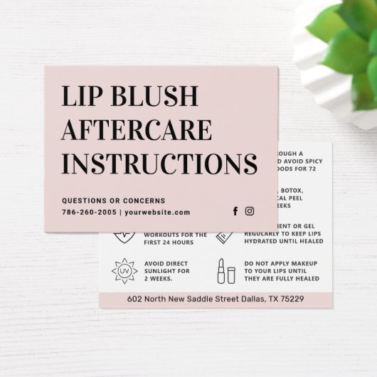 Pastellrosa Lippe Blush Lip Tätowier Aftercare Car (Schreibtisch)