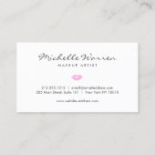 Pastellrosa Lippen Wasserfarben Makeup Artist Visitenkarte (Rückseite)