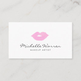 Pastellrosa Lippen Wasserfarben Makeup Artist Visitenkarte