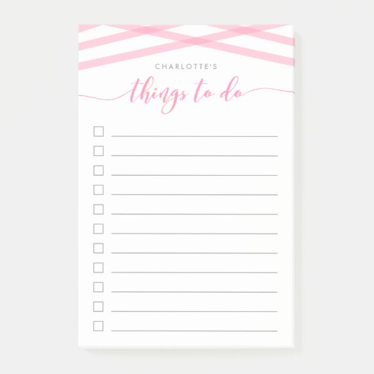 Pastellrosa Lockern Sie Skriptaufgaben, die Sie au Post-it Klebezettel (Vorderseite)