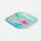 Pastellrosa Lotus Blume Wasserfarben Pappteller (Gewinkelt)