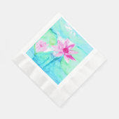 Pastellrosa Lotus Blume Wasserfarben Serviette (Ecke)
