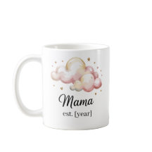 Pastellrosa "Mama Est". Tasse - Babyduschgeschenk