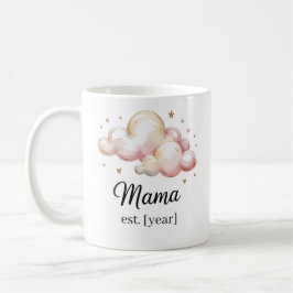 Pastellrosa "Mama Est". Tasse - Babyduschgeschenk