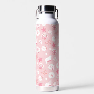 Pastellrosa Meeresmuscheln und Korallen nahtloses Trinkflasche