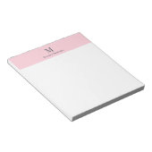 Pastellrosa minimal personalisierter Name Notizblock (angewinkelt)