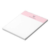 Pastellrosa minimal personalisierter Name Notizblock (Rotiert)