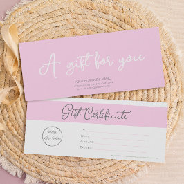 Pastellrosa mit Logo Feminin-Geschenkgutschein