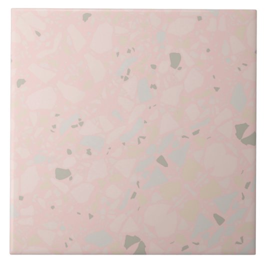 Pastellrosa, moderne, einfache Terrazzo-Wirkung Fliese (Vorderseite)