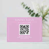 Pastellrosa Moderne Hochzeit RSVP Karte (Stehend Vorderseite)