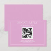 Pastellrosa Moderne Hochzeit RSVP Karte (Vorne/Hinten)