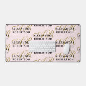 Pastellrosa Monogramm Muster Stilvoll Gold Schwarz Schreibtischunterlage (Tastatur & Maus)