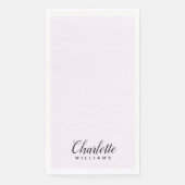 Pastellrosa Monogramm Papier Napkins - Benutzerdef Serviette (Vorderseite)