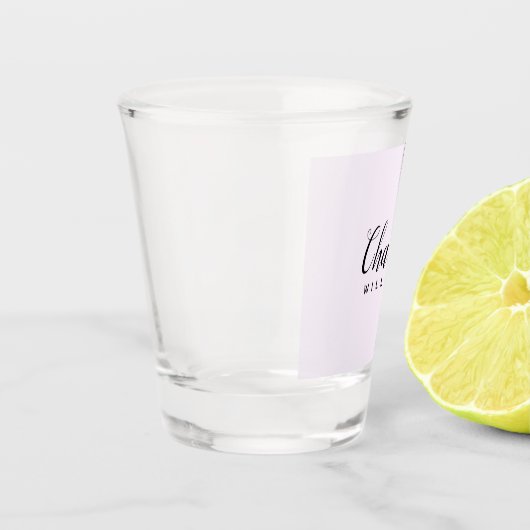 Pastellrosa Monogramm-Schiebeglas - Benutzerdefini Schnapsglas (Links)