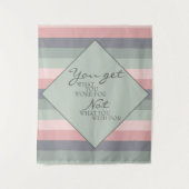 Pastellrosa Motivierend Sprichwort, blau gestriche Wandteppich (Vorderseite)