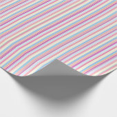 Pastellrosa Nadelstreifen Geschenkpapier (Ecke)