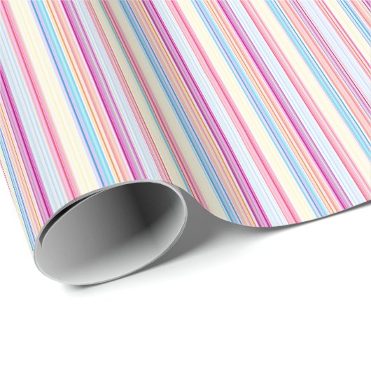 Pastellrosa Nadelstreifen Geschenkpapier (Rolleneckpunkt)