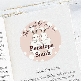 Pastellrosa Niedliche, sonnige Kinder Dieses Buch  Runder Aufkleber