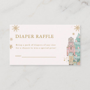 Pastellrosa Nussknacker-Windelraffle-Karte Baby Begleitkarte