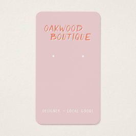 Pastellrosa Ohrringe Schmuckkarte