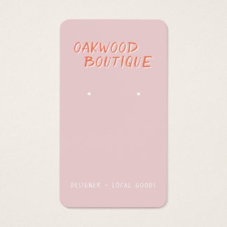 Pastellrosa Ohrringe Schmuckkarte